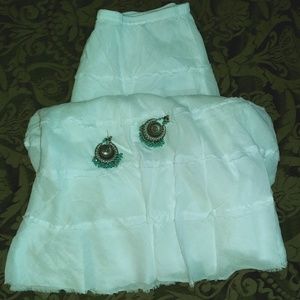 CATO white bohemian style skirt M